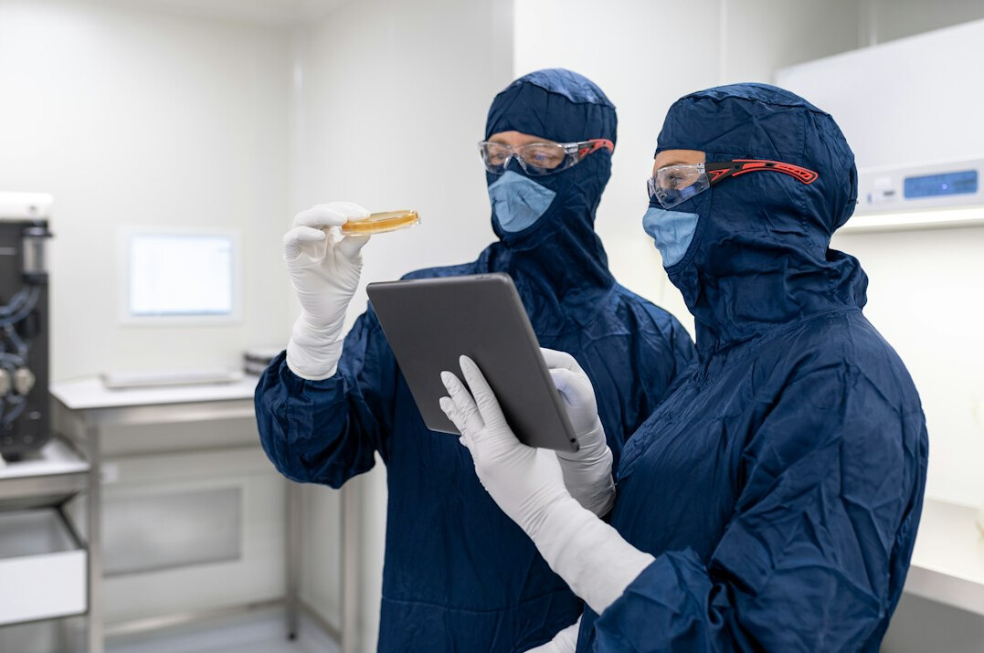 scientists discussing research